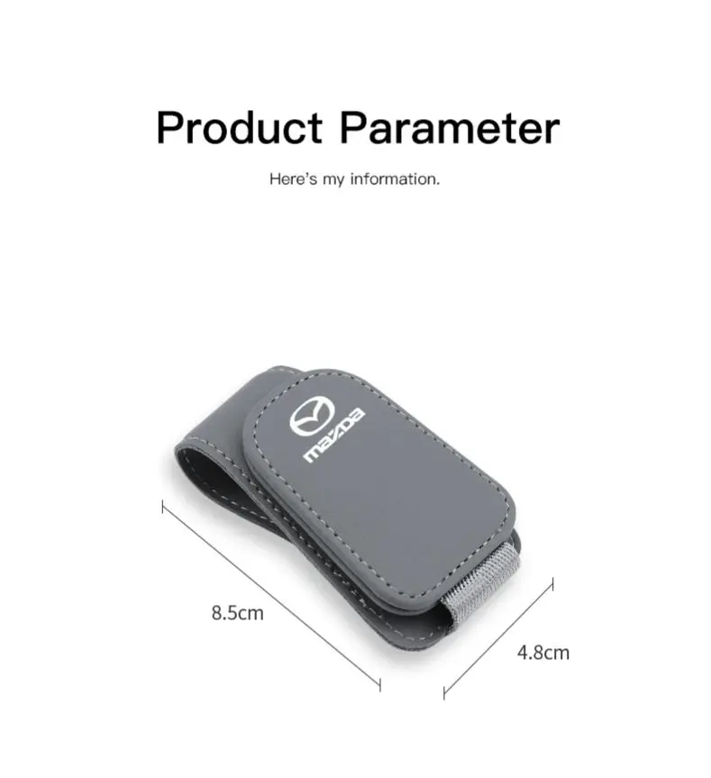 PU Leather Car Glasses Clip Credit Card Holder For Mazda 2 3 6 5 Atenza CX3 CX5 MX5 CX7 Axela CX30 CX90 CX60 CX50 MX30 CX9 RX8 view 6