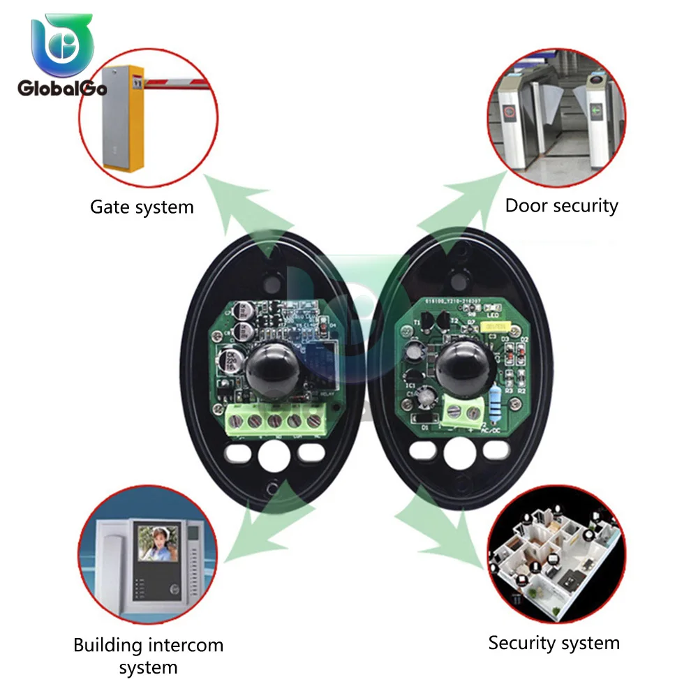 DC12-24V sensor infra merah fotosel kabel pengaman untuk pembuka pintu dan gerbang garasi otomatis