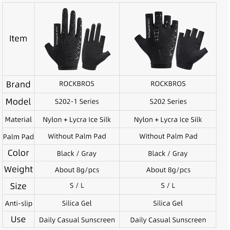 ROCKBROS Touch Screen Cycling Gloves Breathable Anti-slip Elasticity MTB Road Bike Gloves Sunscreen