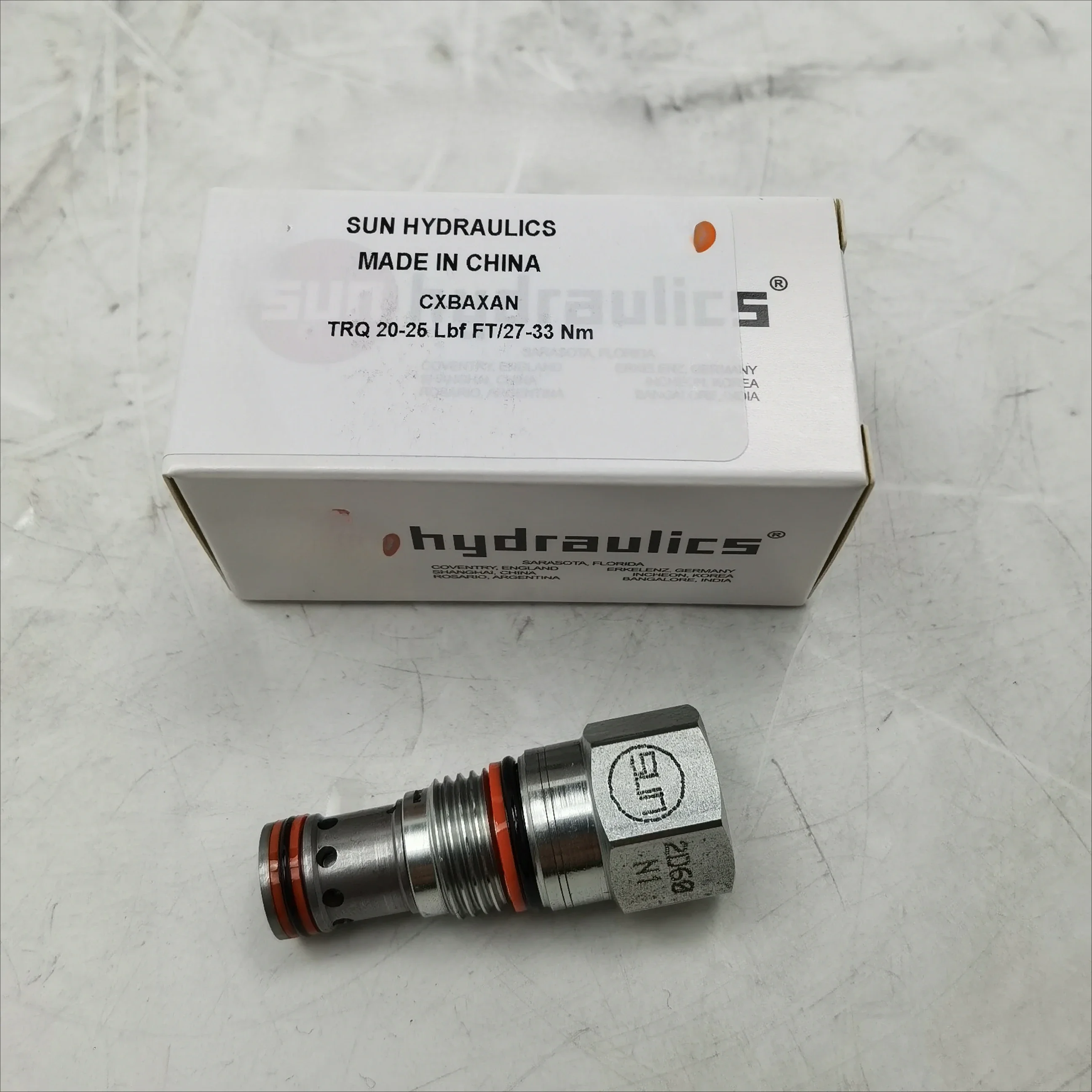 For SUN hydraulics made in china CXBAXAN TRQ20-25 Lbf FT/27-33 Nm hydraulic valve parts