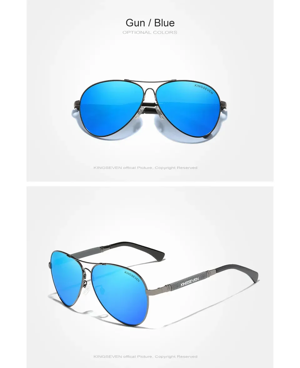 Kingseven Herren hochwertige Sonnenbrille Sonnencreme polarisierte UV400 Brille Frauen Pilot fahren Anti-Reflexion kausale Brillen – Detail 10