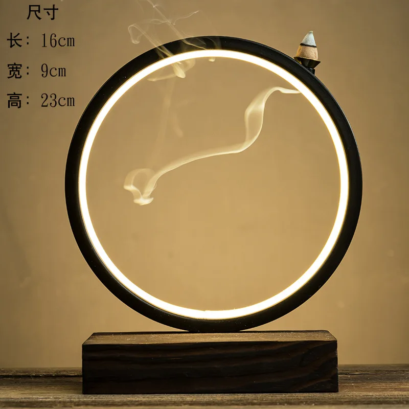 Imagem -05 - Led Light Ring Night Light para Pequenas Peças de Decoração de Mesa Buda Zen Fortune Buda Maitreya Fluxo Reverso Aromaterapia Fogão