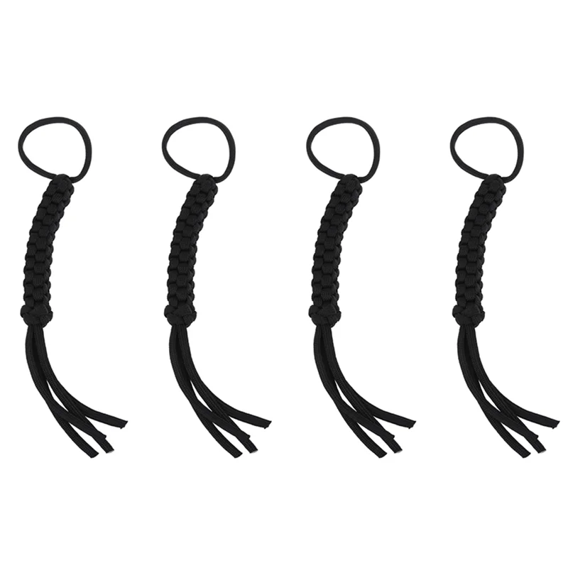 ABGR-4X Ткацкий нож на парашютном шнуре (парашютный шнур) Тканый квадратный черный -- Декоративный нож, фонарик, брелок и т. д.