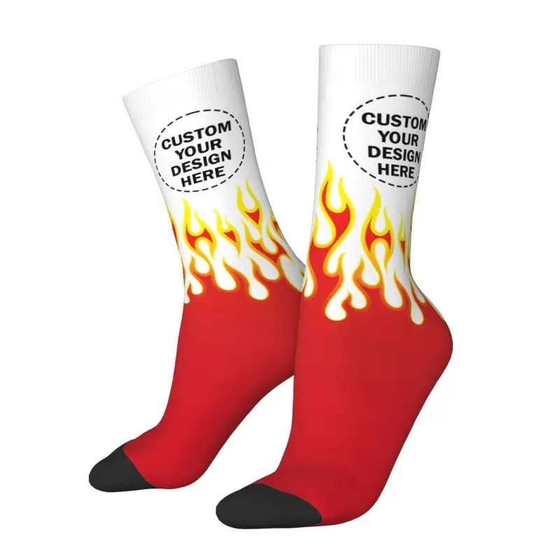 Personalize Custom Your Design Dress Socks for Men Women Warm Fashion Customized Logo Text Print Crew Socks