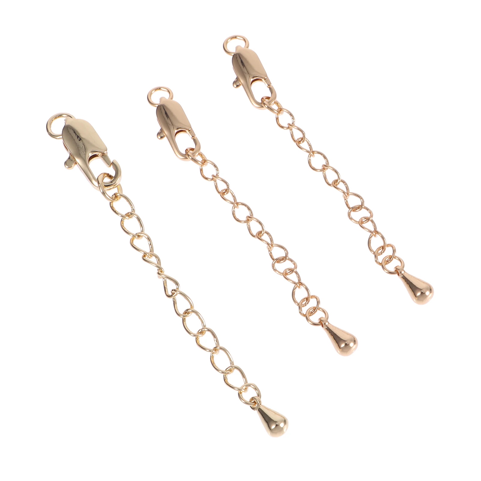 DIY 목걸이 팔찌 쥬얼리에 대한 3PCS 긴 직사각형 걸쇠 익스텐더 체인 합금 랍스터 버클 링크 내구성 쉬운 보관 운반