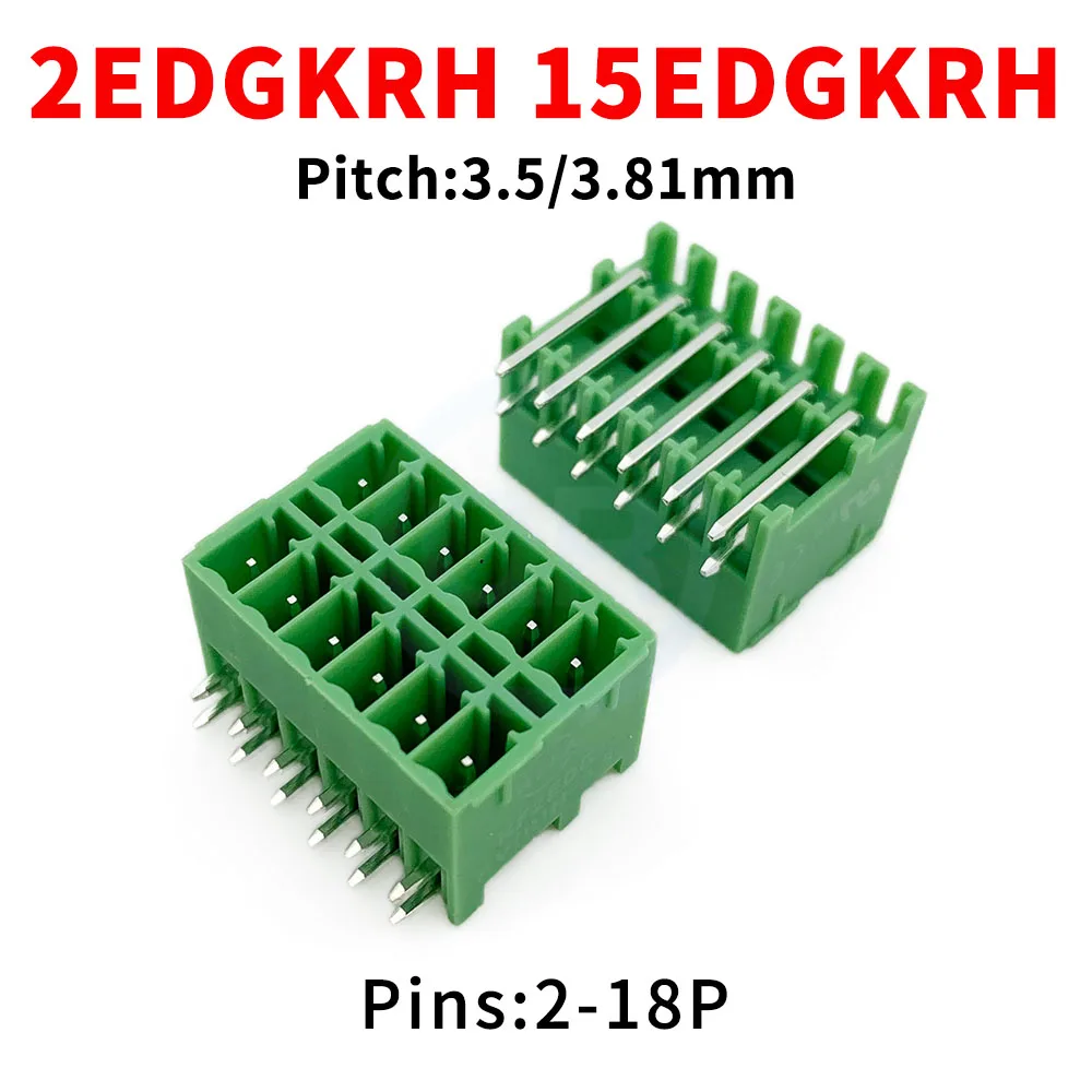 

(5 шт.) KF 2EDGKRH 3.5мм 3.81мм двухрядная изогнутая контактная розетка JM 15EDGKRH 15EDGKNR 3.81 / 3.5 вставной клеммный блок 3.81mm / 3.5mm