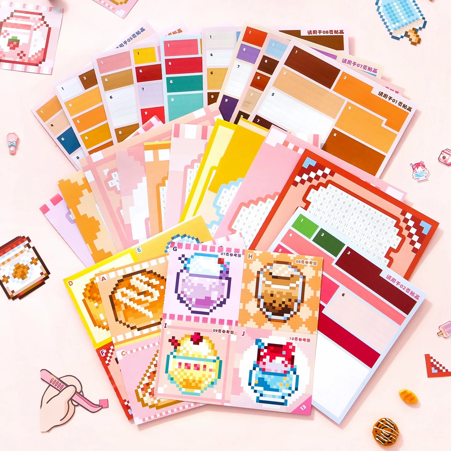23Sheets/Bag Adorable Pixel Art Pet Themed Collage Stickers For Hand Account DIY Phone Case Decoration Reward Sticker Pack image 5