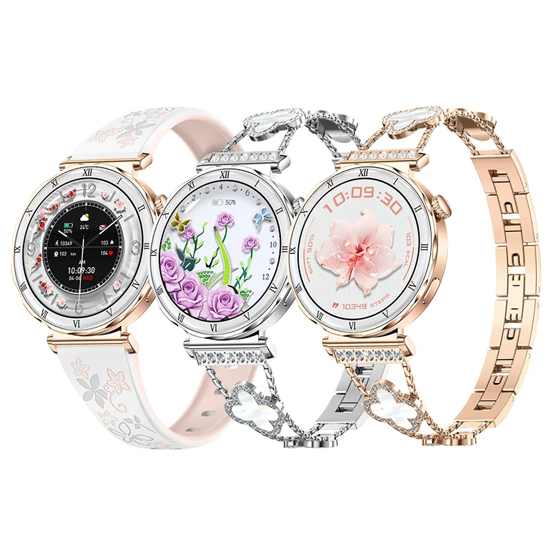 LIGE Fashion Diamond Smart Watch Voice Calling Lady Wristwatch AMOLED Always On Display Health Monitor Women Fitness Smartwatch