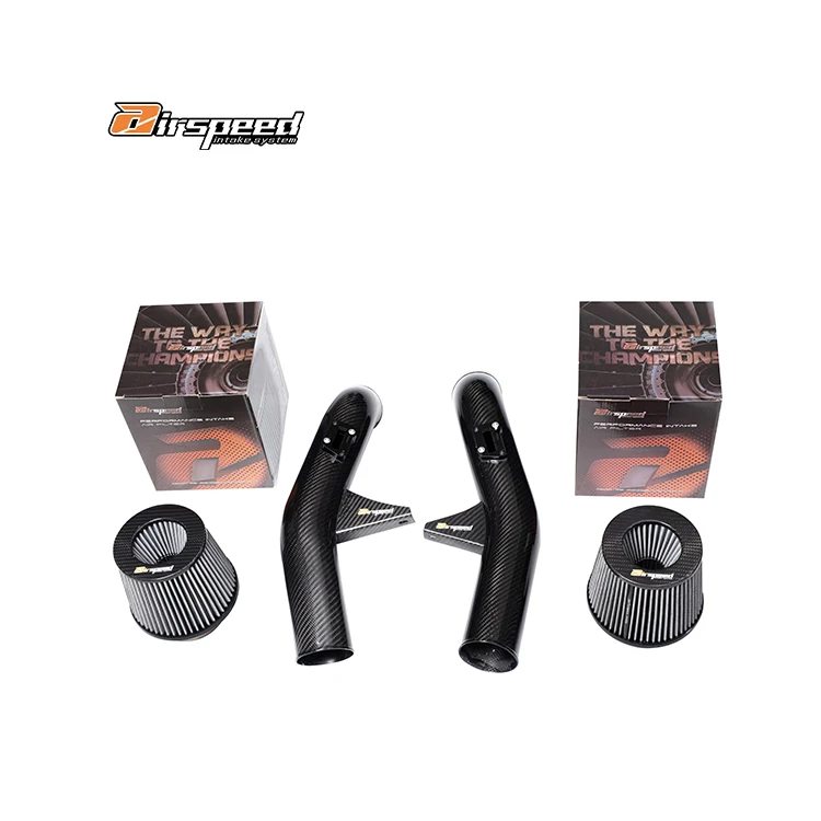 Airspeed Brand Quality 100% Dry Carbon Fiber Cold Air Intake System without bellows For Nissan GTR R35