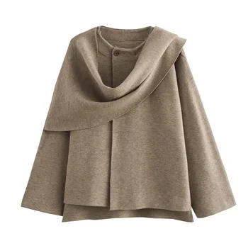 MUJER Plush Winter Coats for Women Asymmetric Scarf Demi-season Jacket for Women Parkas Long Sleeve Padded Coat Woman Jacket 2