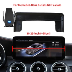 Car Phone Holder For Mercedes-Benz C GLC V-class w204 w205 x253 w447 7/10.25 inch Multimedia Screen Mobile Phone Holder Interior