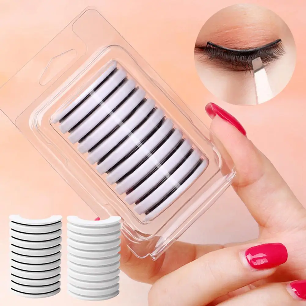 10Pcs/Box Glue-Free Lashes Adhesive Tape Eyelash Glue Strip Reusable Self-stick Glue Strip Eyelash Extension Makeup Tool