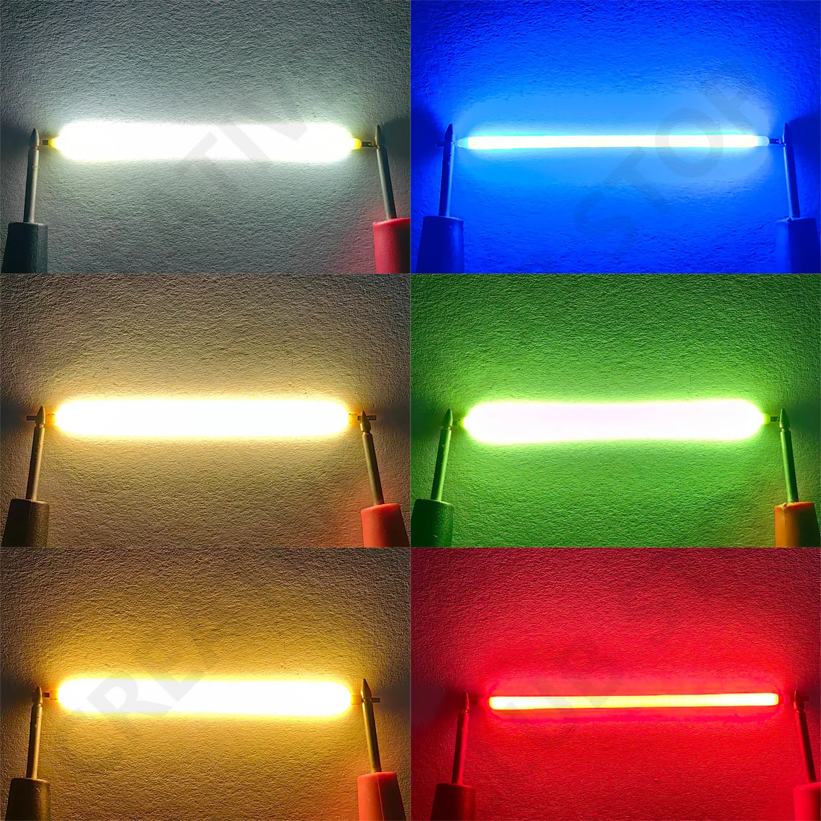 68mm 10pcs DC3V COB LED Filament Edison Bulb Parts Lamp Incandescent Light Accessories Red Green Blue 2200K 2700K 6500K for DIY