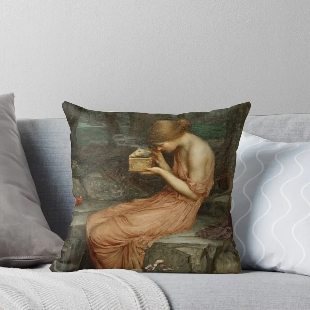 

Psyche Opening the Golden Box - John William Waterhouse Throw Pillow Cushions Cover Couch Pillows Marble Cushion Cover Pillow