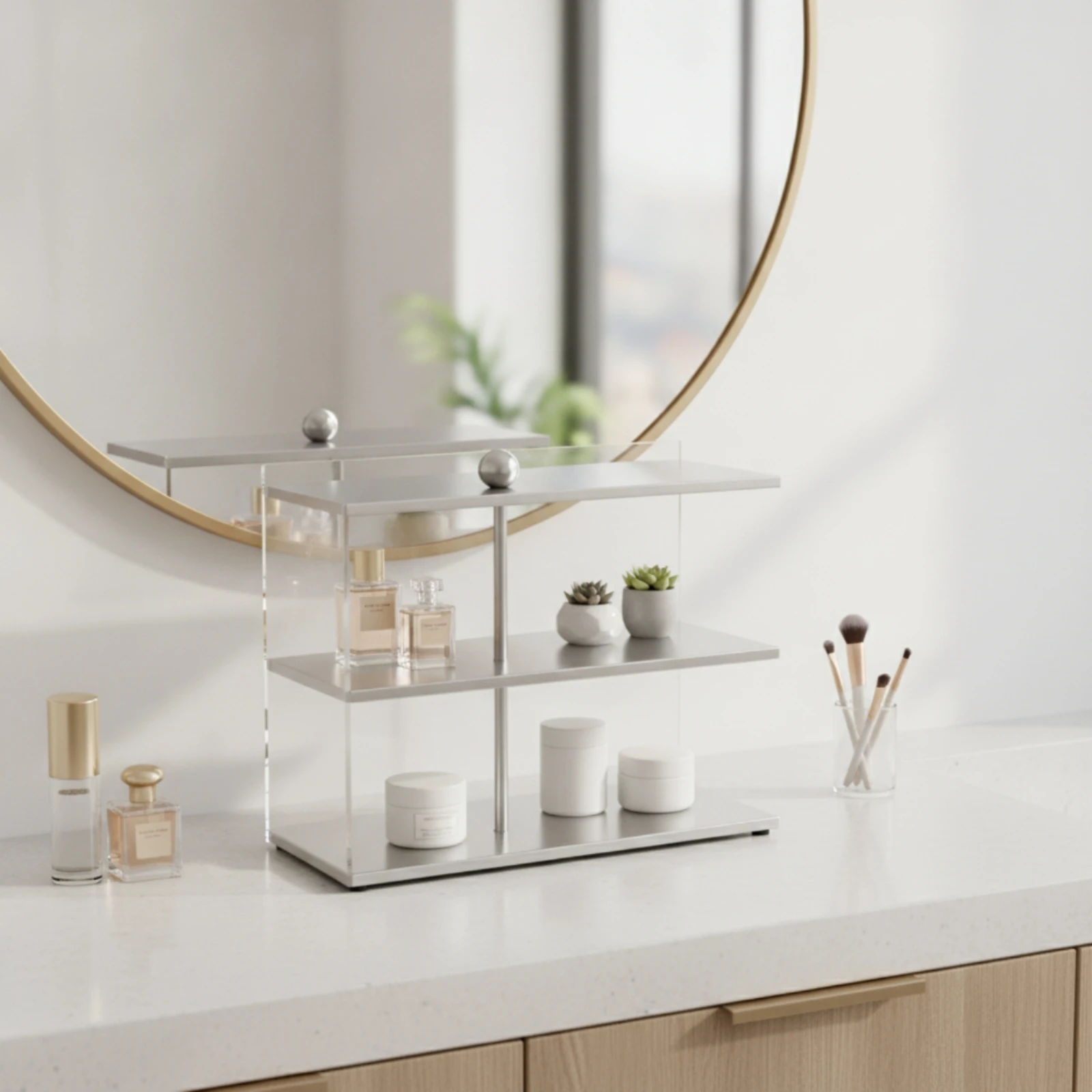 countertop-storage-rack-transparent-three-tier-rack-with-acrylic-panels-acrylic-riser-clear-tiered-shelf-minimalist-for-vanity