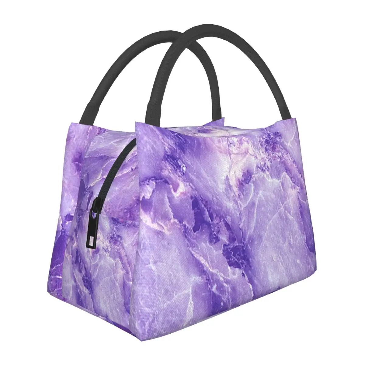 MARBLE - PURPLE Insulated Lunch Bag for School Bento Storage Food Boxes Portable Container Cooler Thermal Lunch Box Tote