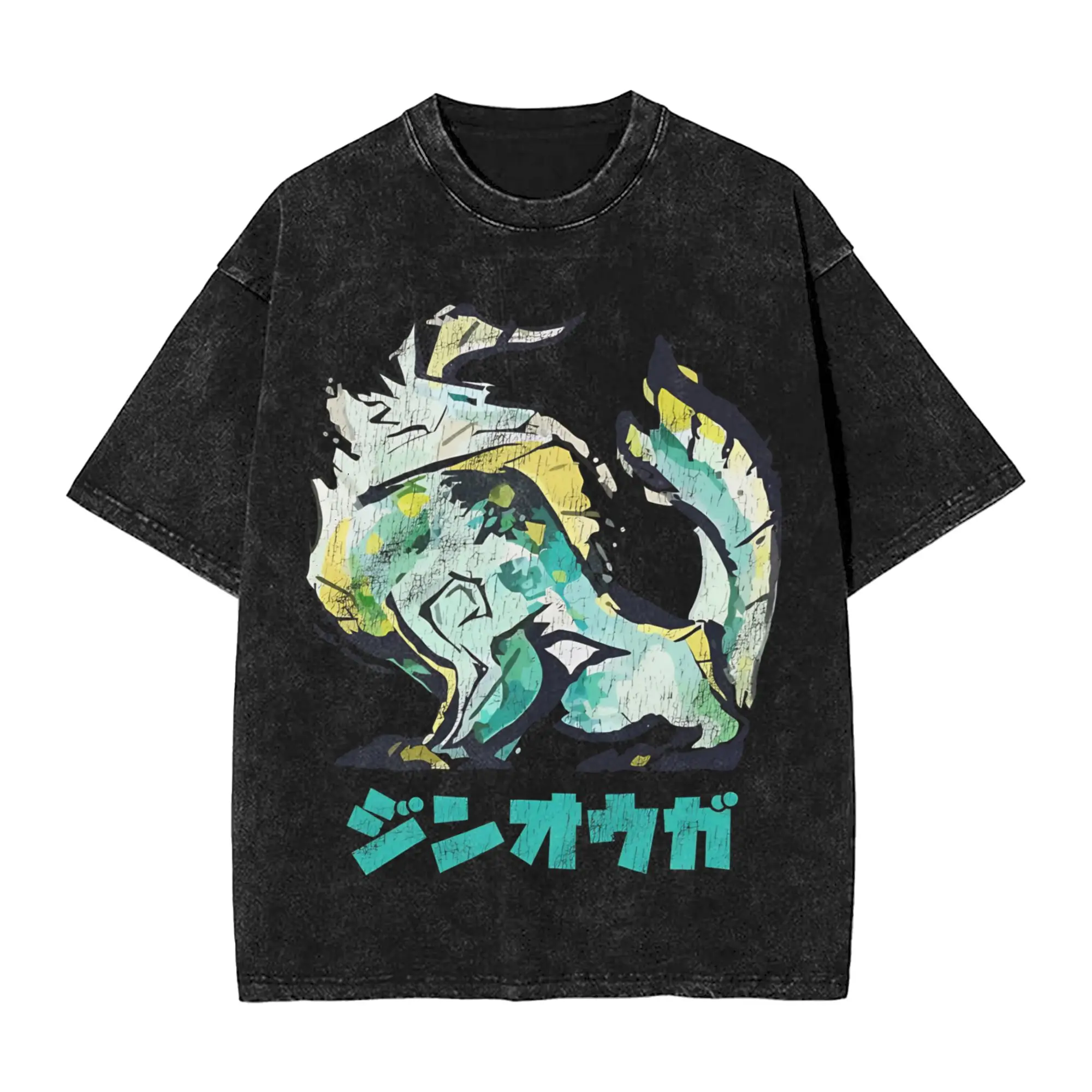 Men Monster Hunter  T-Shirts Rise Zinogre Tops Beach Y2K Funny Short Sleeve T Shirt O Neck Harajuku Design Tshirt Wholesale