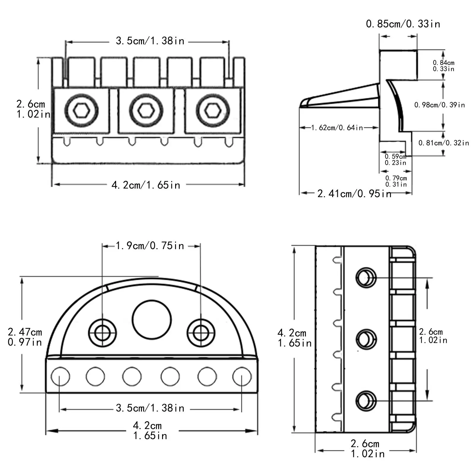 Porca de travamento de corda de guitarra sem cabeça multiuso, instrumento musical de substituição com parafuso, acessórios profissionais de liga de zinco