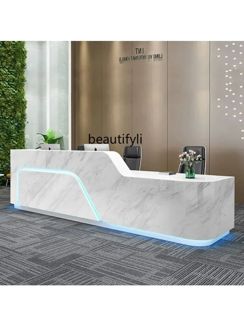 

Asmt14 New Arrivals Reception Desk Beauty Salon White Paint Counter Pavilion of Regimen Multi-Function Cashier S 14