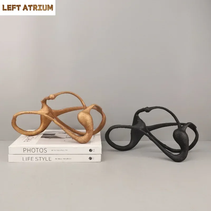 

Creative Twisted Lines Geometry Statue Desk Decoration Abstract Artwork Geometric Resin Sculpture Ornaments Room Aesthetic Decor