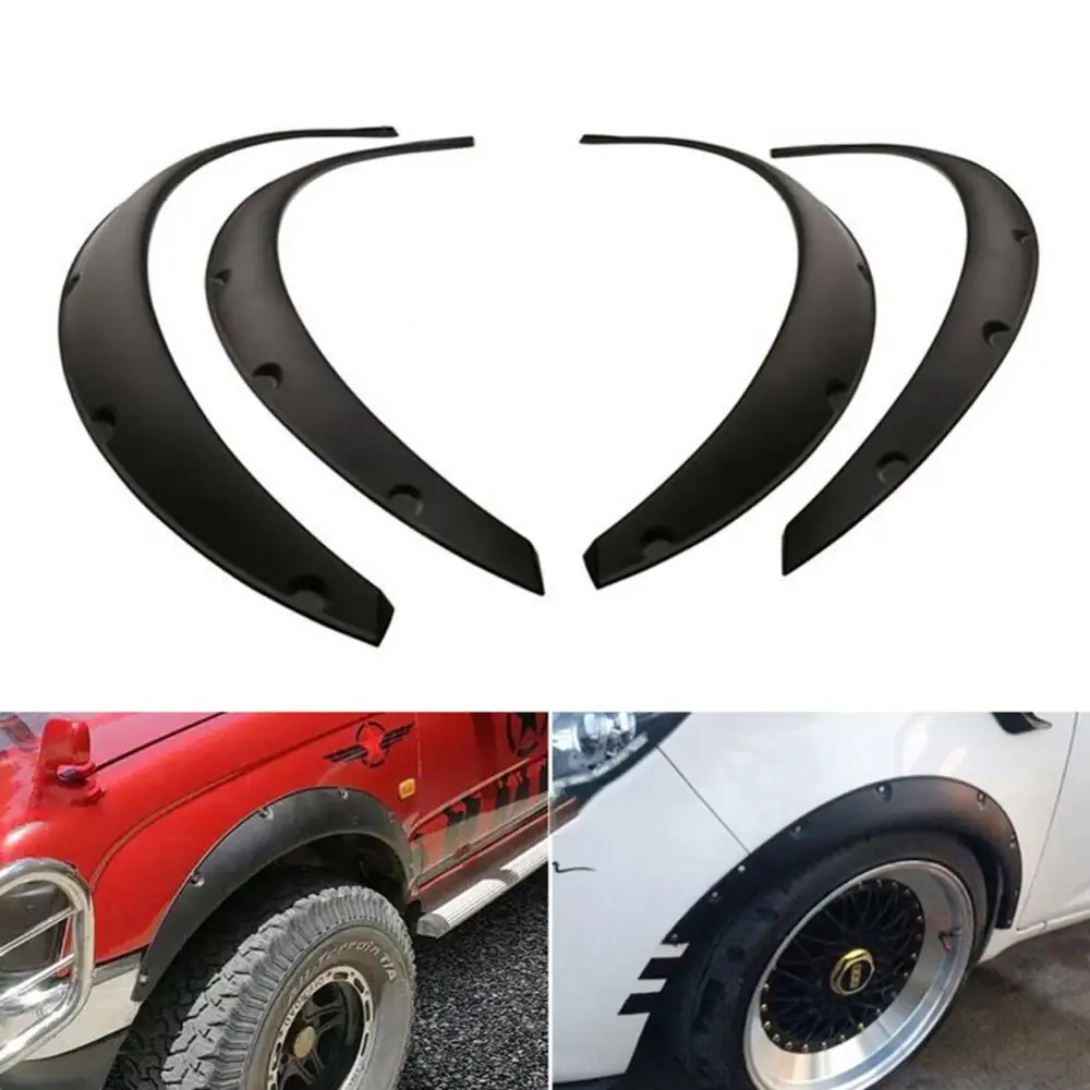 4Pcs/Set 3.1 Inch/80mm Universal Mudguards Flexible Car Fender Flare Wheel Arch Protector Car Mud Flaps Mudflaps Splash Guards