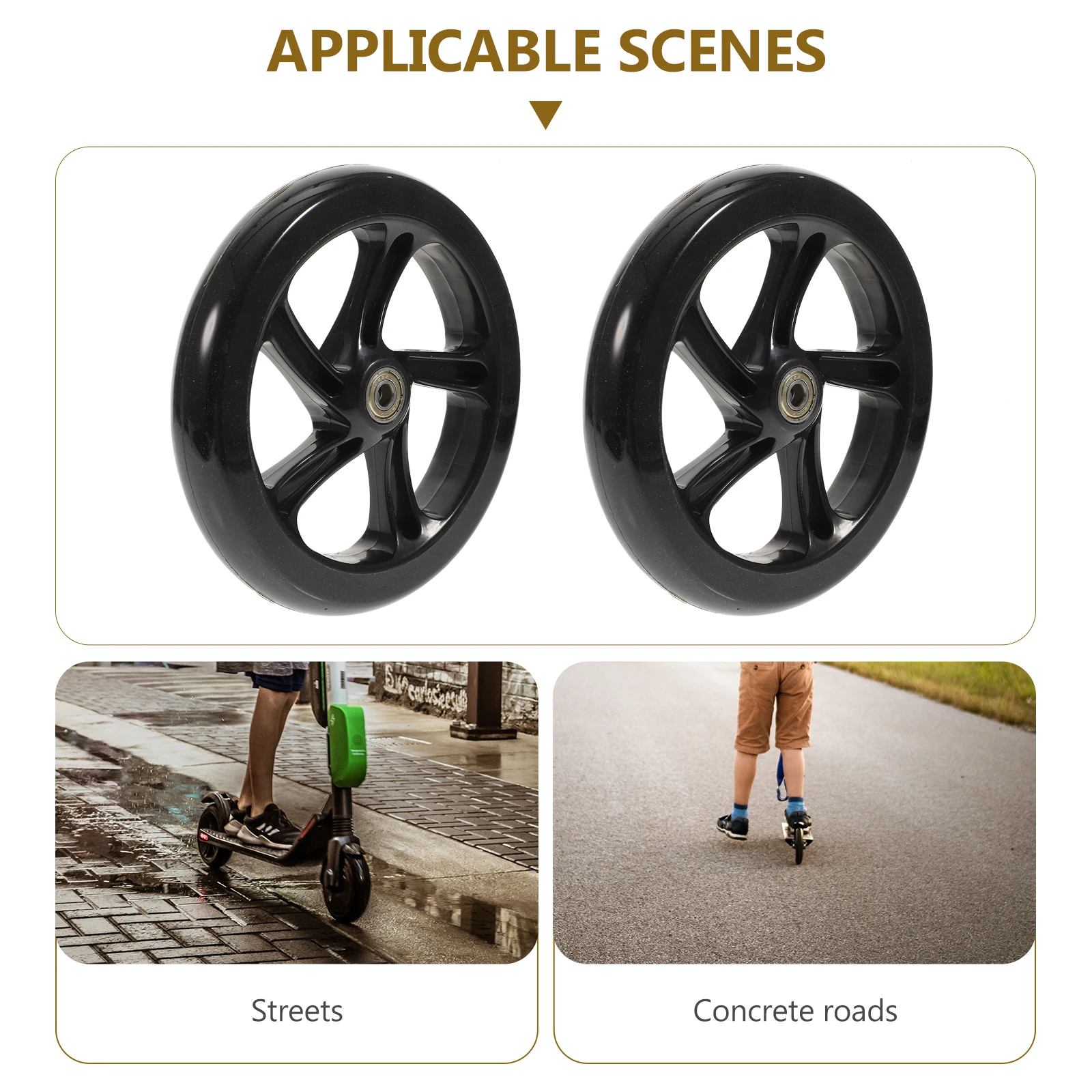

2 Pcs Scooter Wheel Skateboard Wheels Replacement for Mobility Mute Pu Part