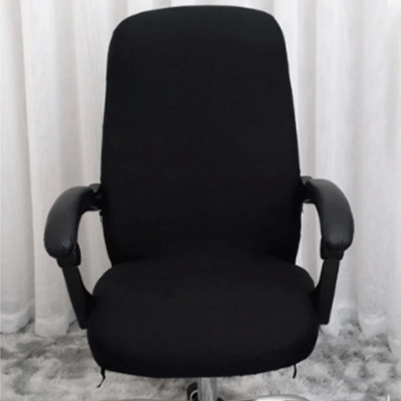 Office Chair Cover Elastic Siamese Office Chair Cover Swivel Chair Computer Armchair Protective Cover(Black)