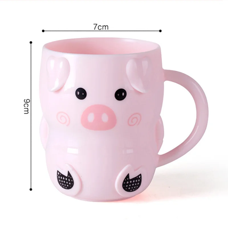 260ml Cartoon Cute Piggy Anti-slip Drink Water Mug Cup Wash Cup Drinkware for Baby Kids Children Student Creative Gift Wholesale