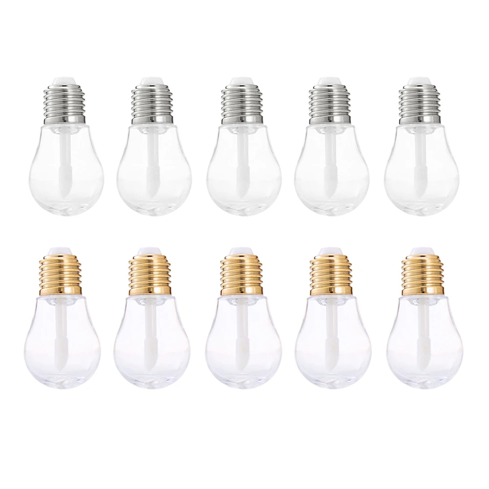 10Pcs Bulb Shaped Lip Gloss Tubes Transparent Empty Containers for DIY Lip Balm Oil Refillable Portable Travel Use