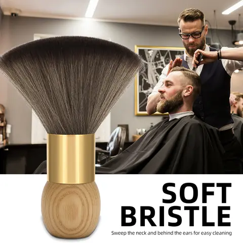 Soft Brush Salon Special Cleaning Haircut Tool Barber Home Hairbrush Makeup Wooden Handle Anti-Static Styling Tool Brush