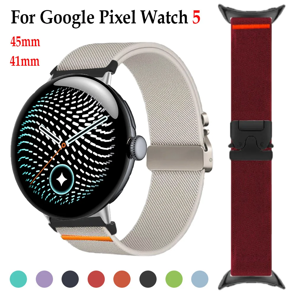 Nylon Elastic Strap For Google Pixel Watch 5 41mm 45mm Smartwatch Sport Parachute Band Bracelet Correa for Pixel Watch 5 4 3 2 1