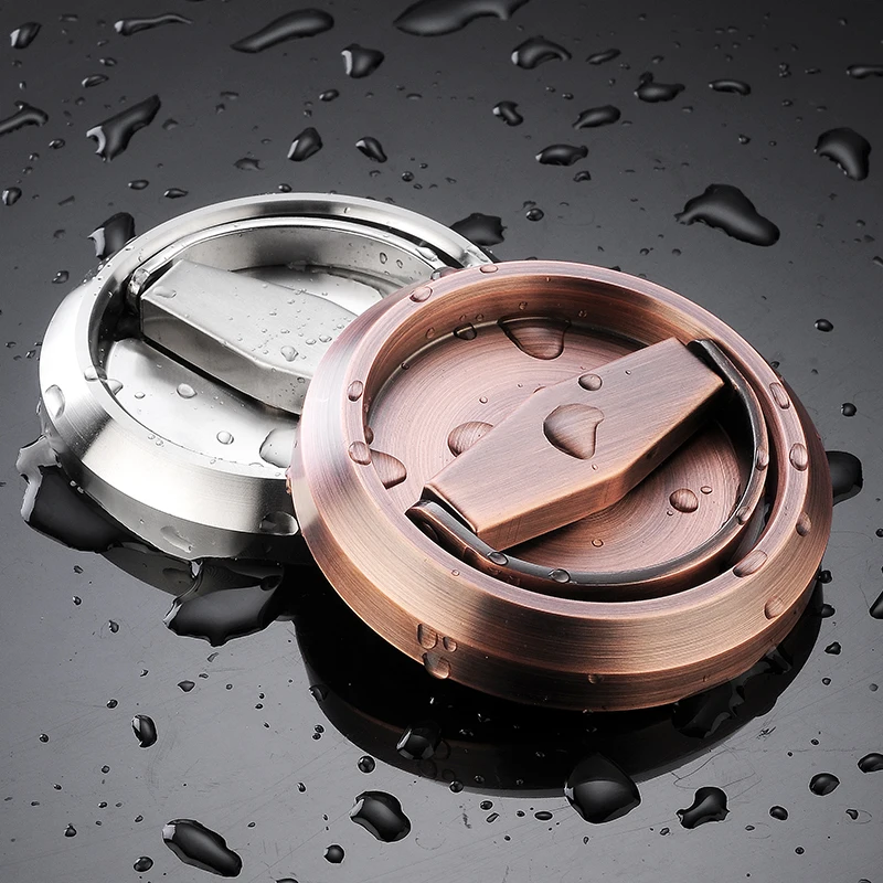 Hidden Door Handle Lock Invisible Recessed Single Side Pull Ring Stainless Steel Door Lock