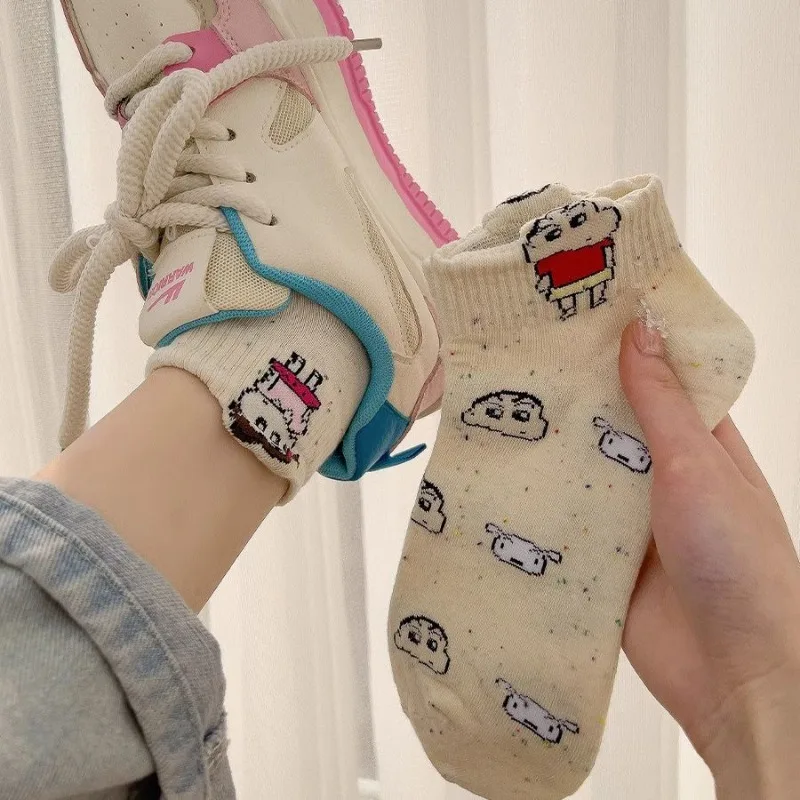 Kawaii Crayon Shin Chan Sock Anime Anime Socks Short Barrel Thin Child Cartoon Three-dimensional Preppy Cute Socks Wholesale