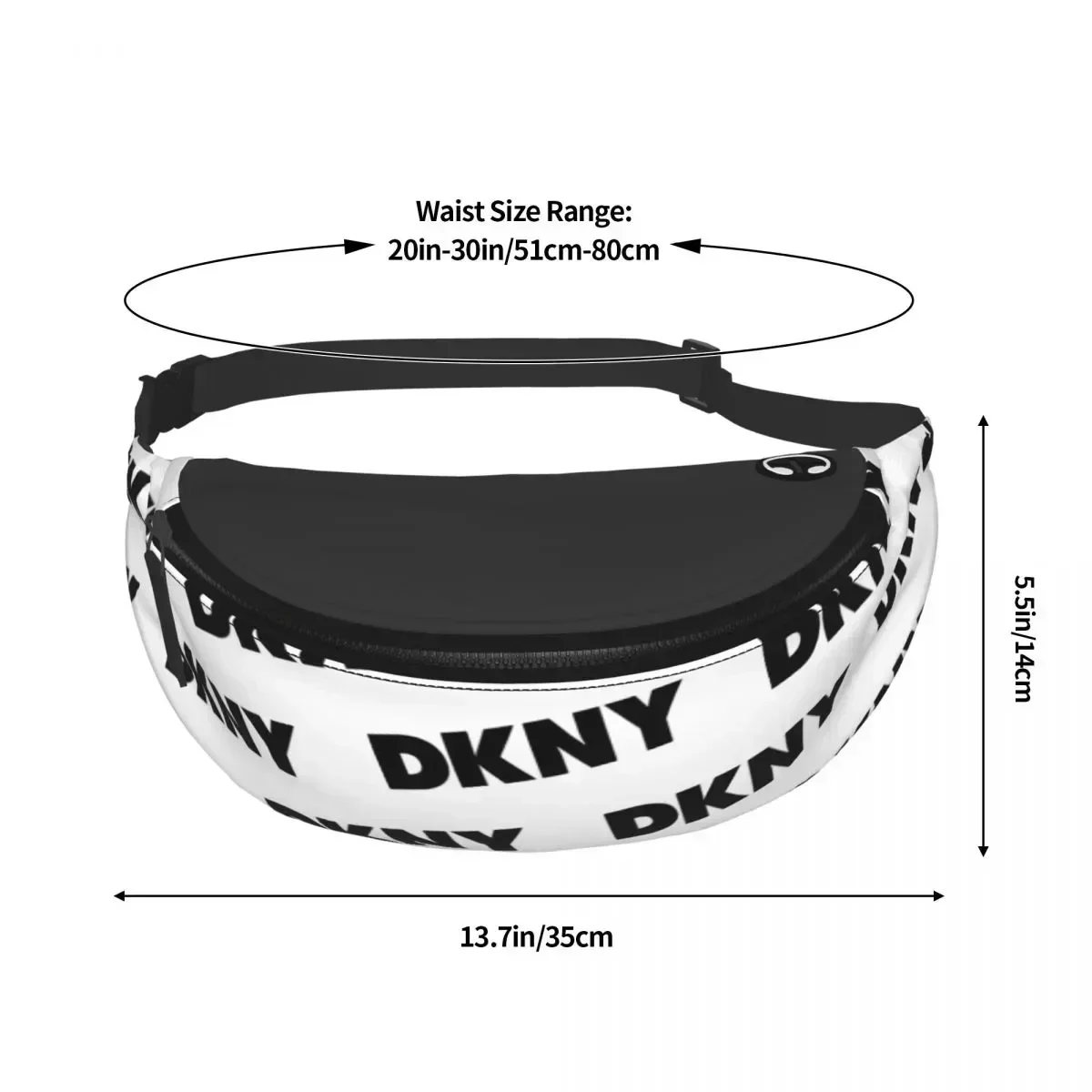 Black DKNYs Fanny Pack Women Men Cool Crossbody Waist Bag for Hiking Phone Money Pouch