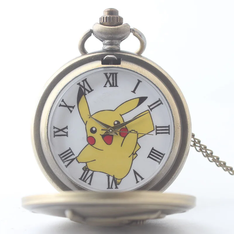 Pokemon Pikachu Zakhorloge Voor Kinderen Verjaardagscadeau Cartoon Randapparatuur Quartz Flap Zakhorloge Student Draagbare Horloges