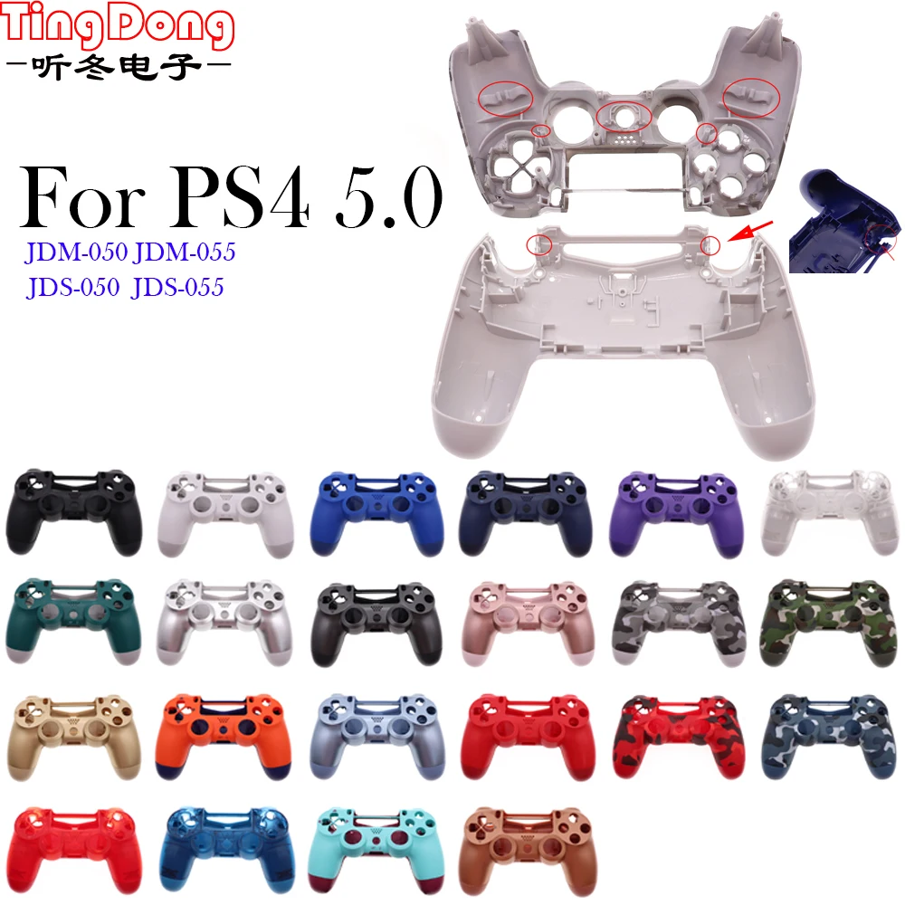 Replacement Front Back Cover Plastic Housing Shell Case For PS4 5.0 JDM-050 JDM-055 JDS 055 JDS 050 Controller