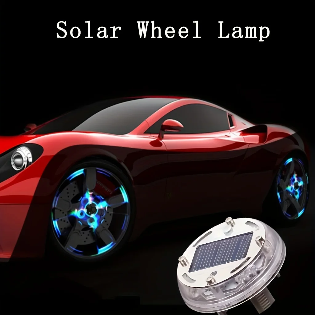 LED Light Solar Energy Flash Car Wheel Light Hub Bulb Tire Tyre Valve Car Motorcycle Tire Colorful Modes Valve Light Wheel Lamp