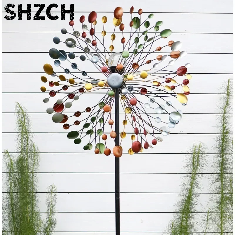 Enchanting Courtyard Sunflower Windmill Vibrant Iron Art Hand-painted Spinner Decorative Garden Ground Stake Climbing Support