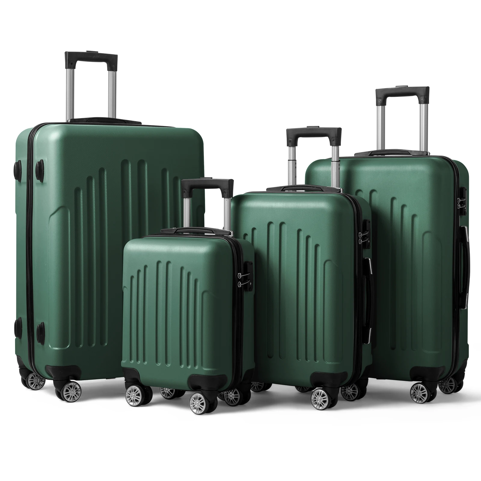 

Curved Vertical Stripe 4-in-1 Trolley Case - Retro Green