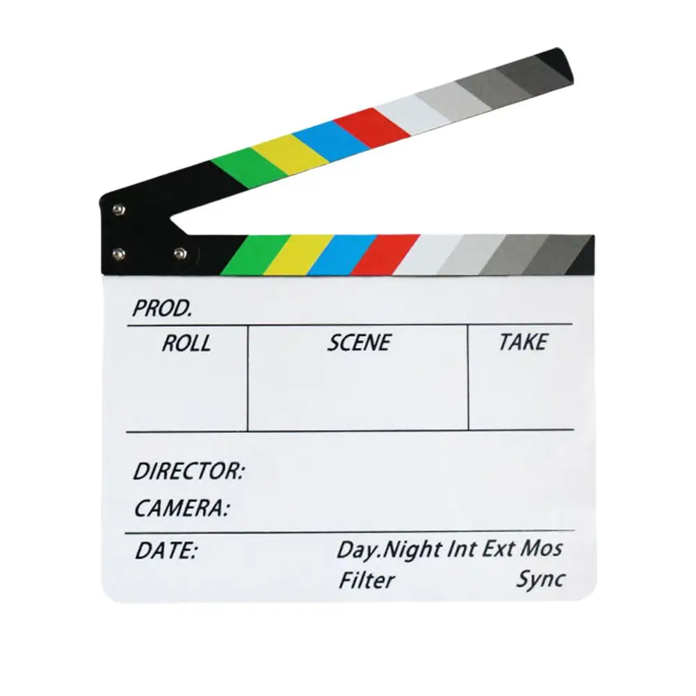 Colorful Director\'s Board Movie Clapperboard Creative Props Craft Film Photography Board Wooden Online Prop Store Cut Photo J4E4