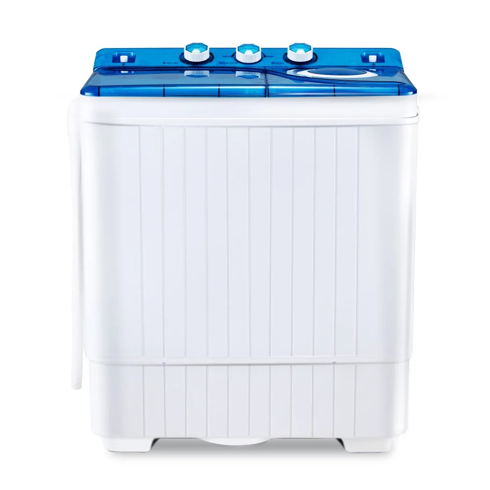 Washing Machine, Washer & Dryer Combo, Twin Tub Laundry 2 In 1 Washer(18Lbs) & Spinner(8Lbs) with Built-in Gravity Drain Pump