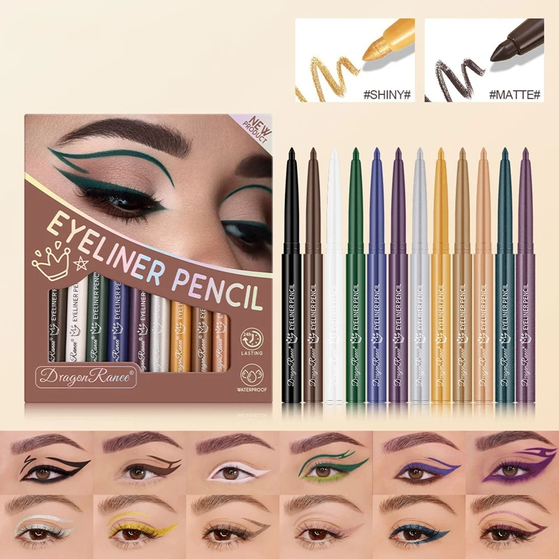 Set di eyeliner colorato Impermeabile Non sbavato Non irritante Effetto trucco a lunga durata Palcoscenico per spettacoli natalizi multicolori