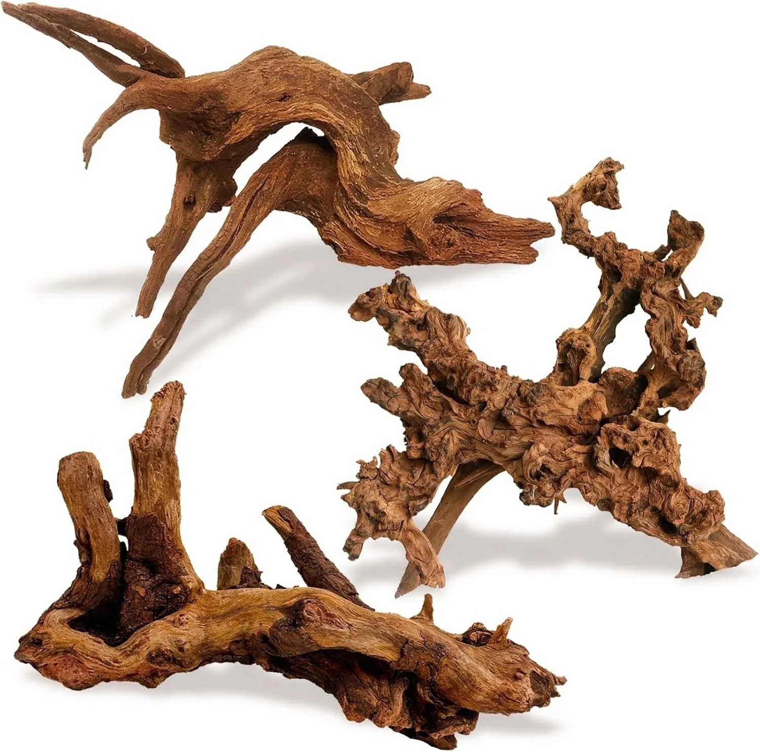 15-20CM 1Pc Natural Driftwood Coral Reef Decor Wooden Aquarium Decoration For Fish Tank Reptile Climbing Turtle Habitat Durable