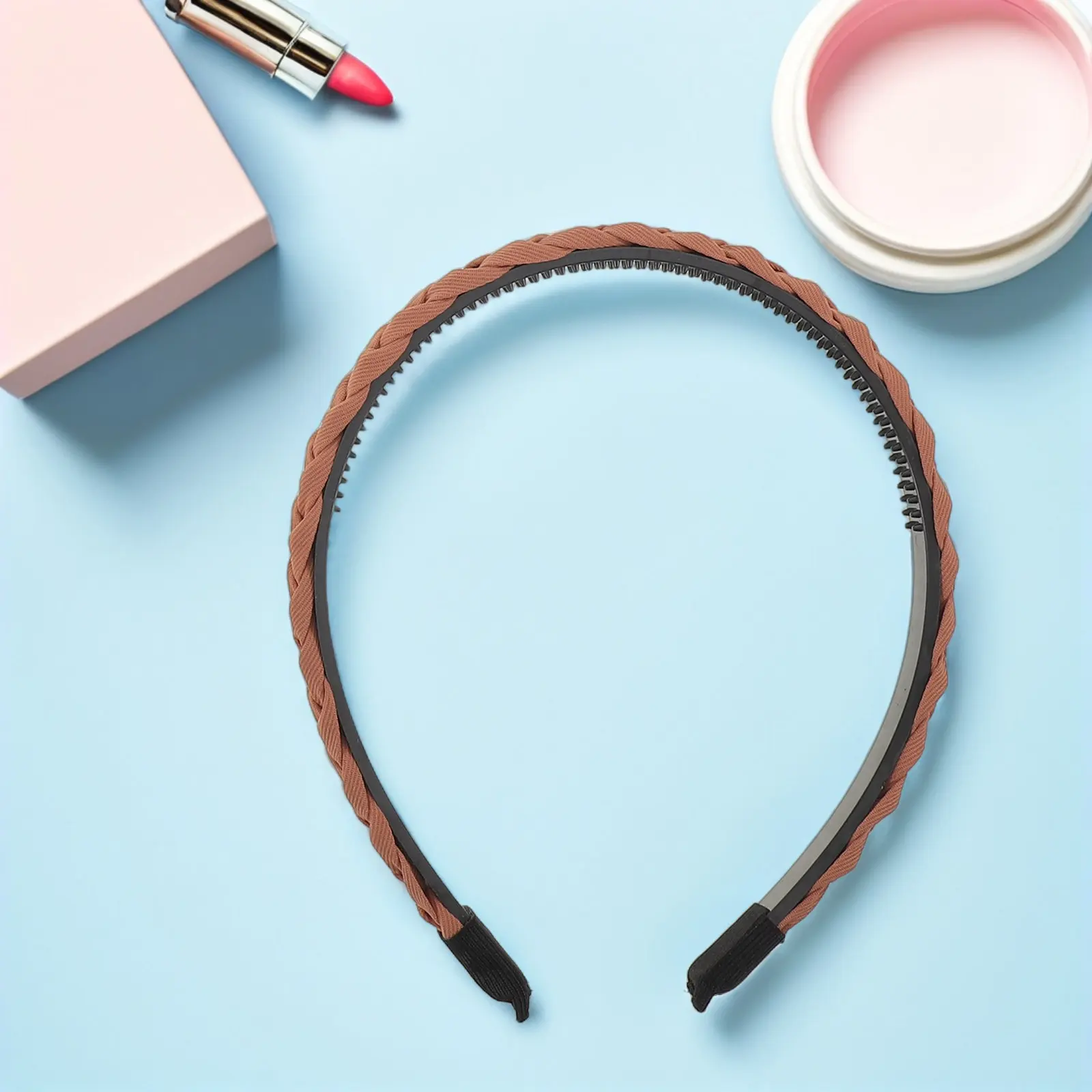 

4Pcs Braided Braid Headbands with Teeth Non Slip Twist Headband for Hair Styling Face Wash Workout Women Girls Accessories