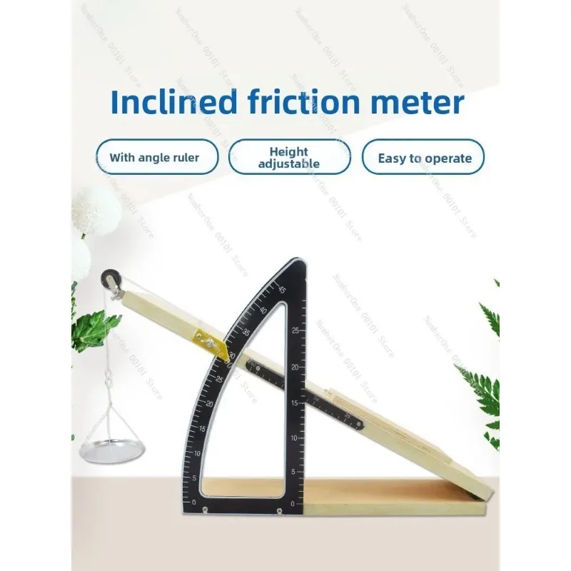 Inclined Plane Physics Experiment Set Friction Block with Protractor Angle Measurer for Lab Classroom Teaching