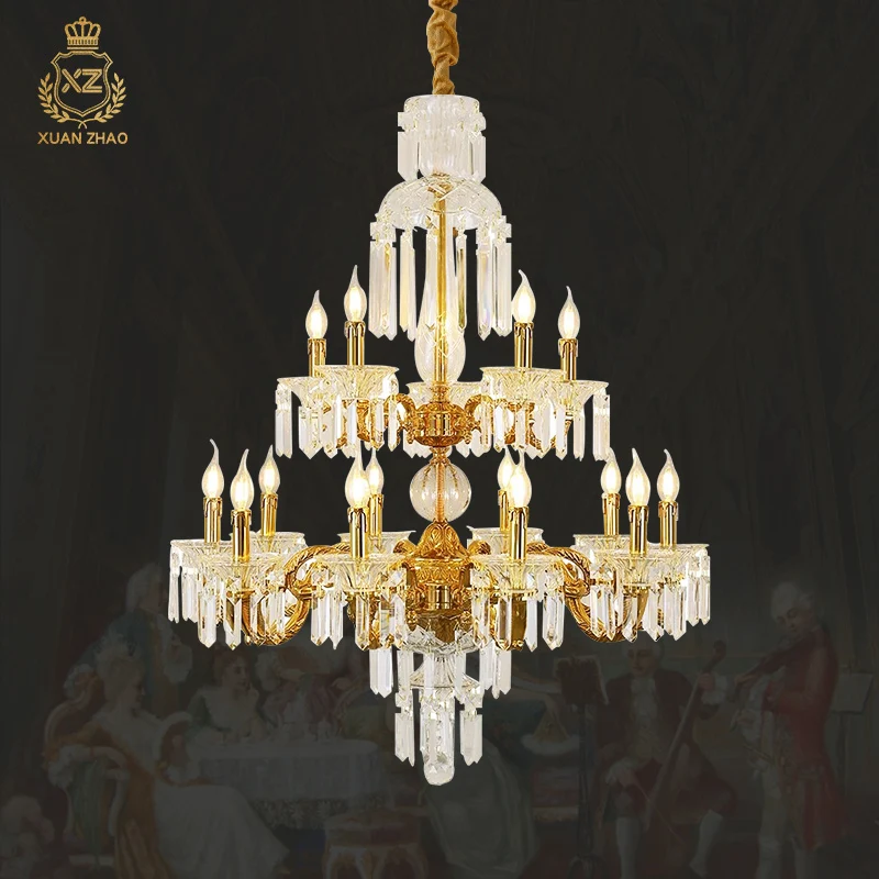 

European Luxury Hotel Lobby Brass Big Chandelier French Villa Duplex Living Room Lamp Italian Banquet Hall Pendant Light