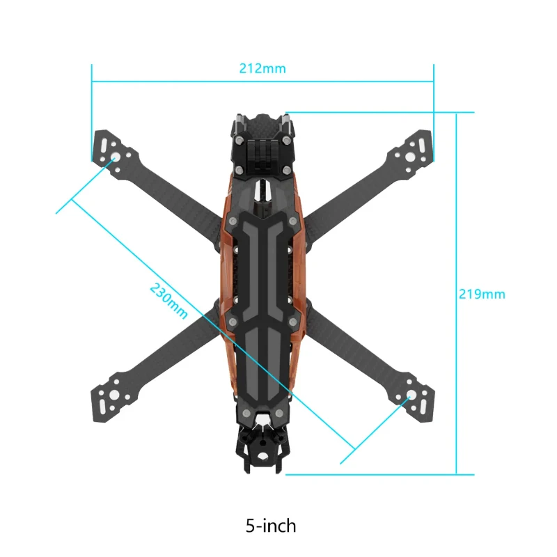 GEPRC GEP-Vapor-X Frame Suitable Vapor-X O4 5 6Inch Drone Carbon Fiber RC FPV Quadcopter Helicopter Replacement Accessories Part