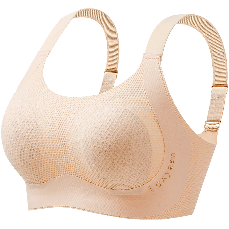 M-6XL New Fixed Cup Seamless Women Underwear Gathered Anti Sagging Bras Thin Soft Support Lace Bra Without Steel Ring Sports Bra