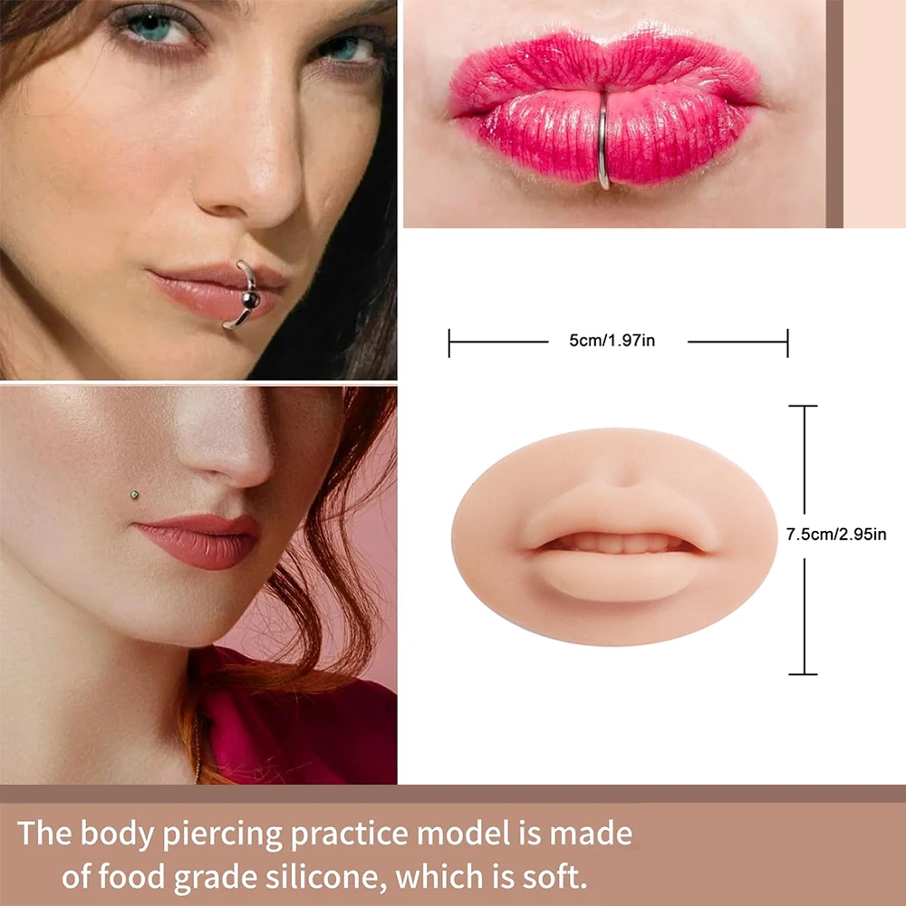 3D Tattoo Ear Nose Lips Tongue Simulation Silicone Practice Skin Beginner Tattoo Facial Features Practice Skin Fake Skin
