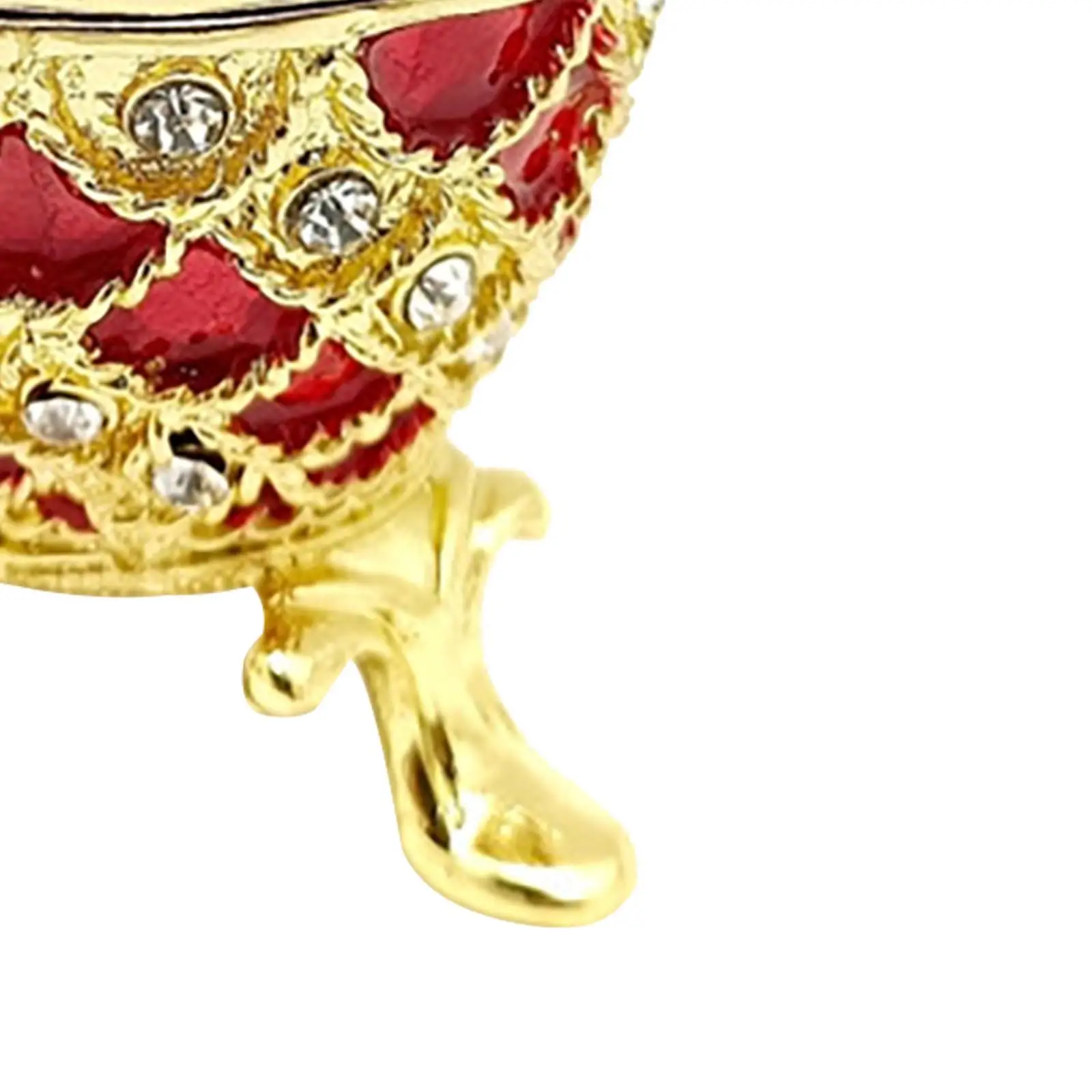 Easter Egg Trinket Box Crafts Vintage Design Faberge Egg Jewelry Box for Easter Gift Family Collection Spring Activities Bedroom